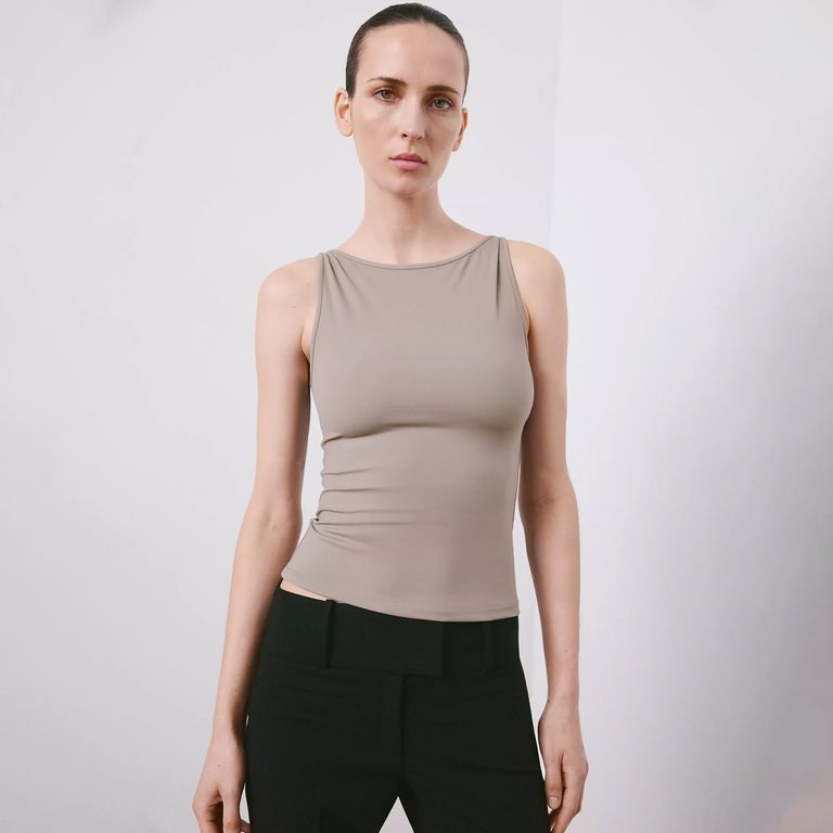 Polera Crop Entallado Mujer