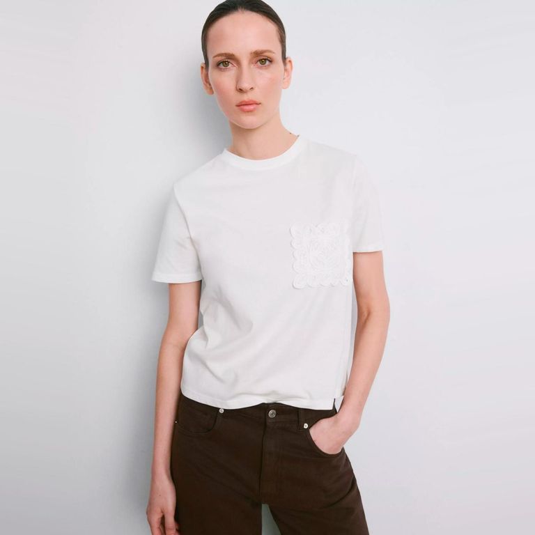 Polera Algodón Bordado Mujer