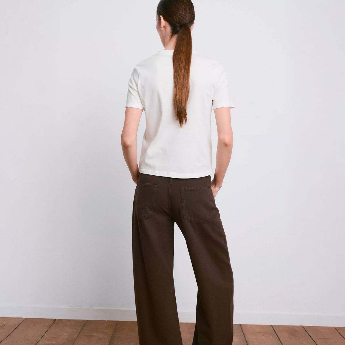 MANGO - Polera Algodón Bordado Mujer Mango