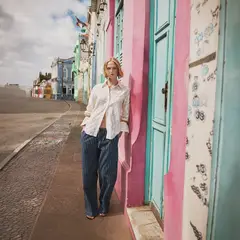 MANGO - Pantalón Recto Rayas Mujer