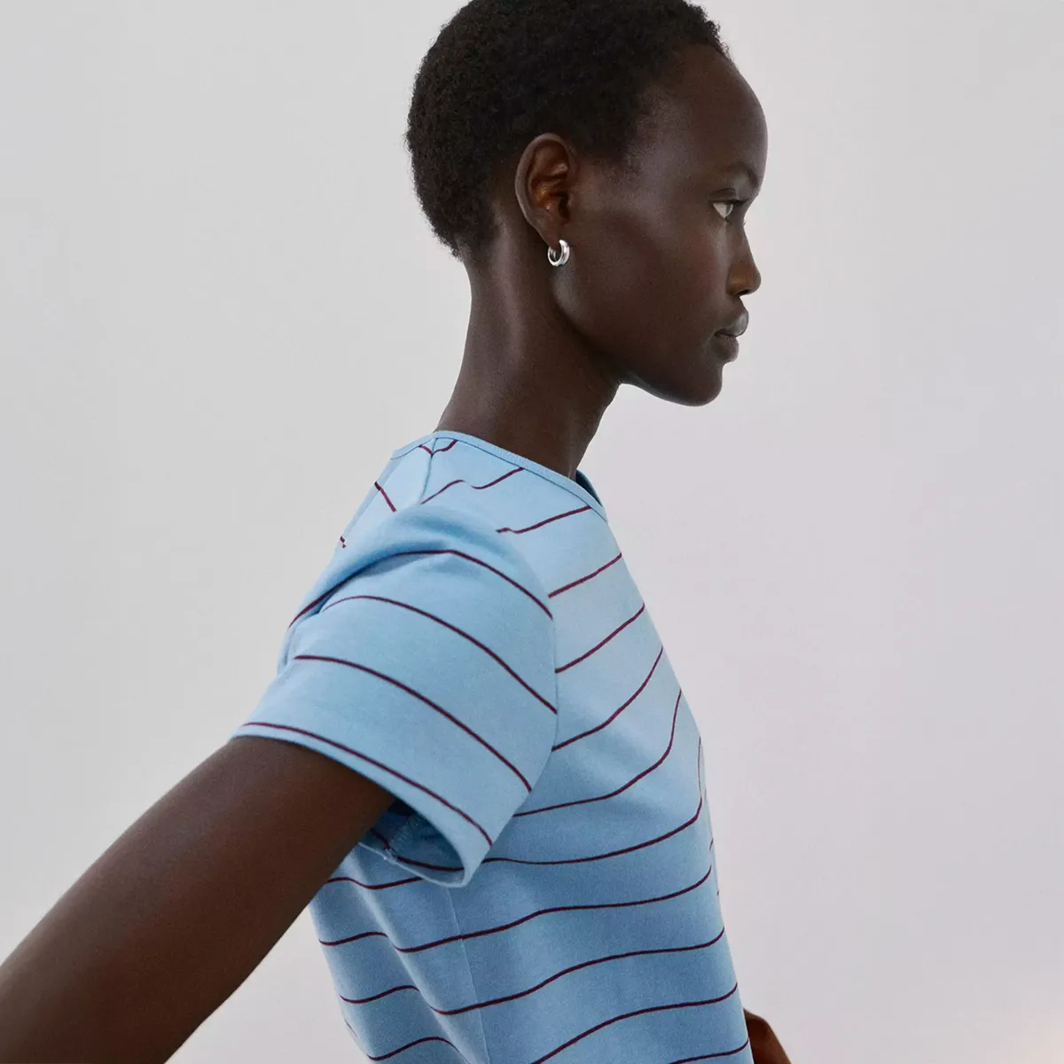 MANGO - Polera Algodón Rayas Mujer Mango