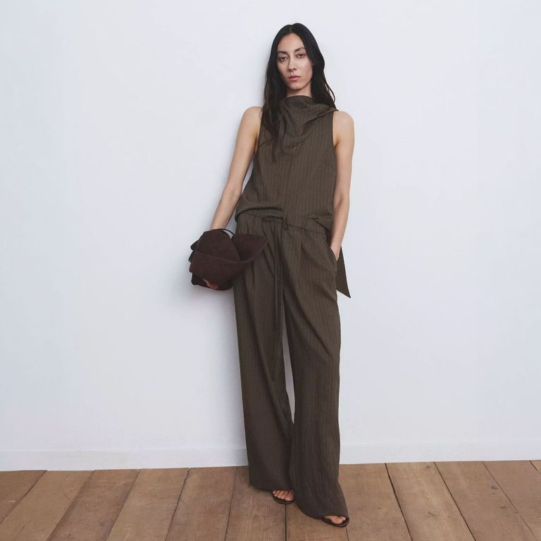 Pantalón Recto Rayas Mujer