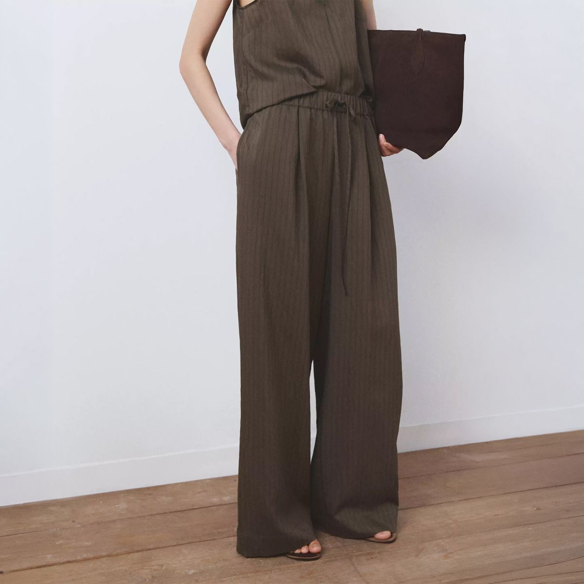 MANGO - Pantalón Recto Rayas Mujer Mango