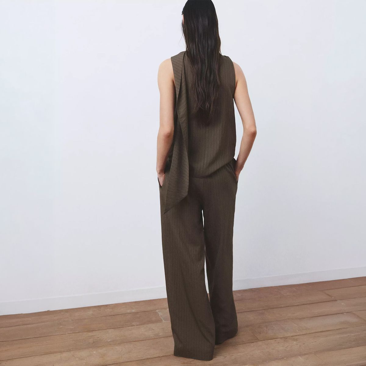 MANGO - Pantalón Recto Rayas Mujer Mango