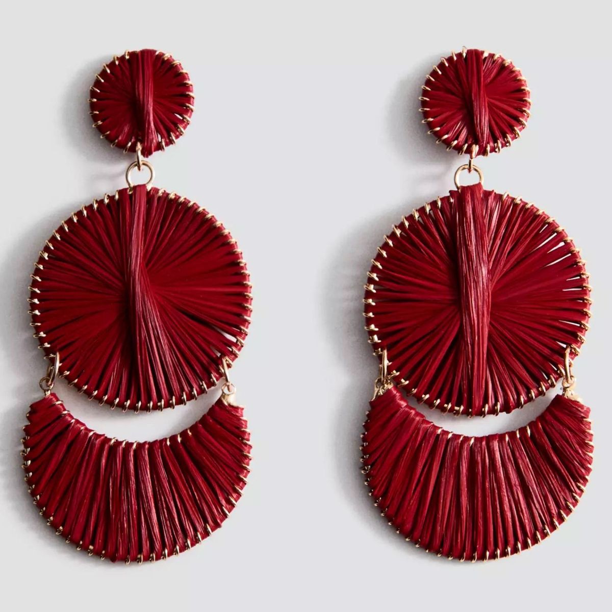 MANGO - Aros Largos Diseño Circular Mujer Mango