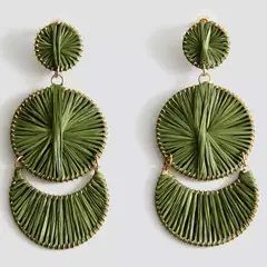 MANGO - Aros Largos Diseño Circular Mujer