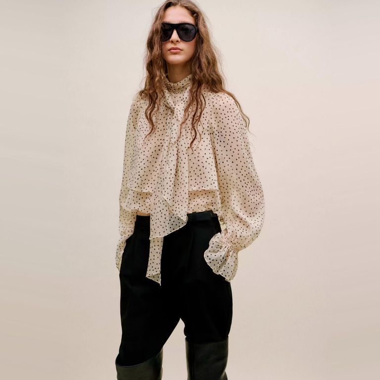 Blusa Lunares Lazo Mujer