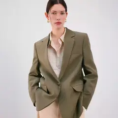 MANGO - Blazer Traje Recta Bolsillos Solapa Mujer