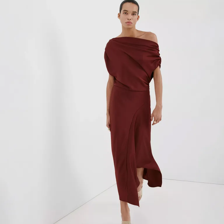 Vestido Asimétrico Evasé Mujer