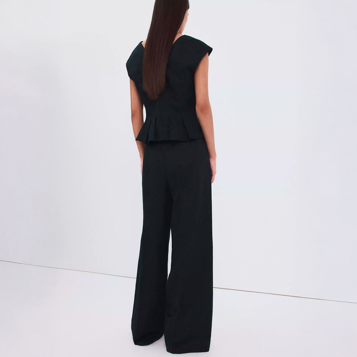 MANGO - Pantalón Recto Lino Pinzas Mujer Mango