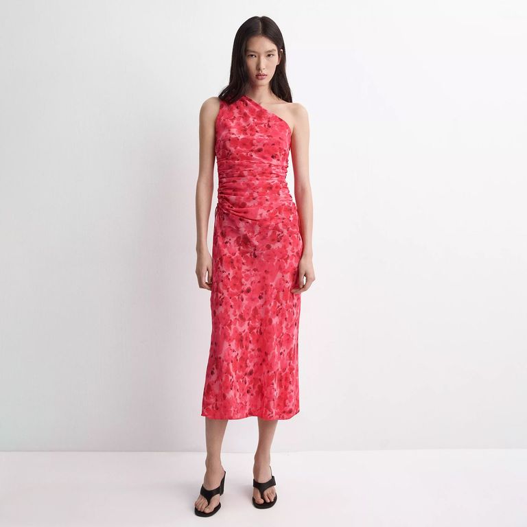 Vestido Asimétrico Estampado Floral Mujer