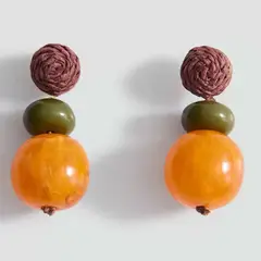 MANGO - Aros Colgantes Combinados Resina Mujer