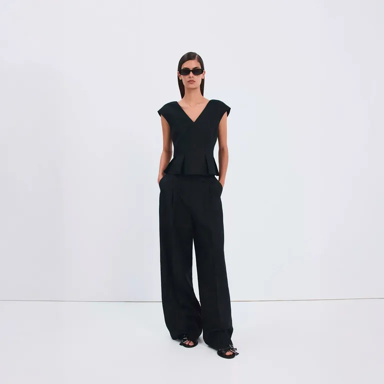 Polera Peplum Lino Mujer