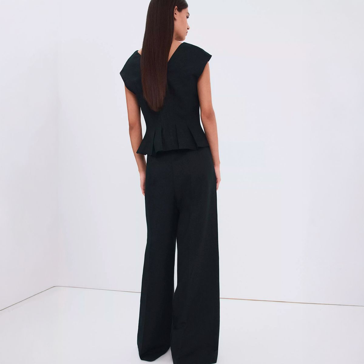 MANGO - Polera Peplum Lino Mujer Mango