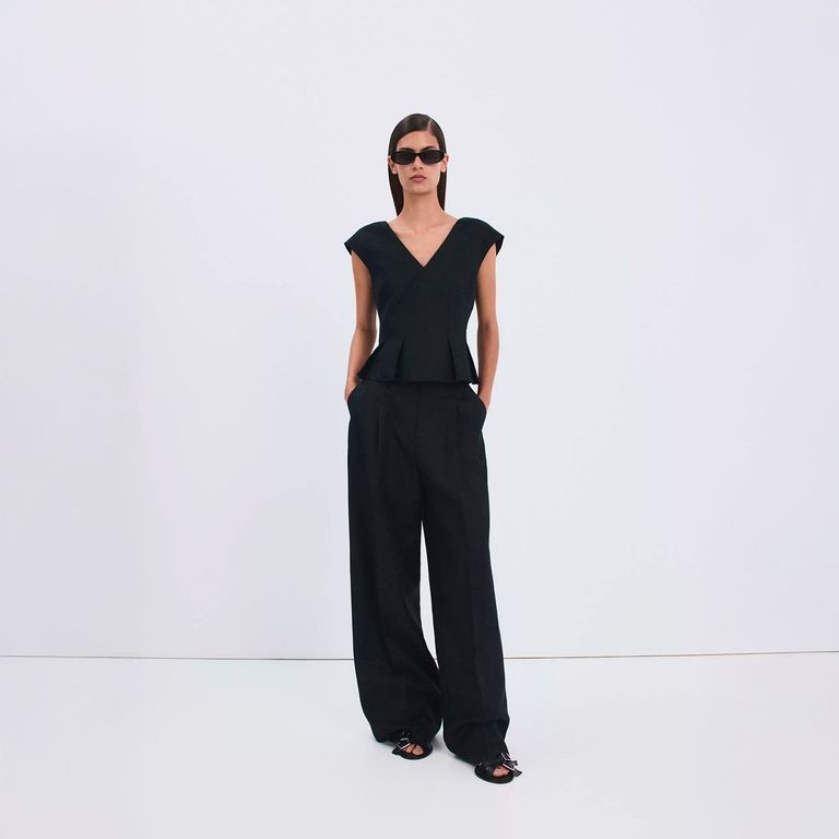 Polera Peplum Lino Mujer