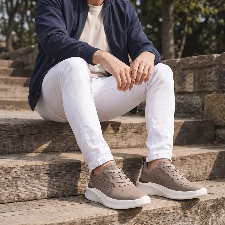 Solevana Style Zapatilla Urbana Hombre Cuero Gris