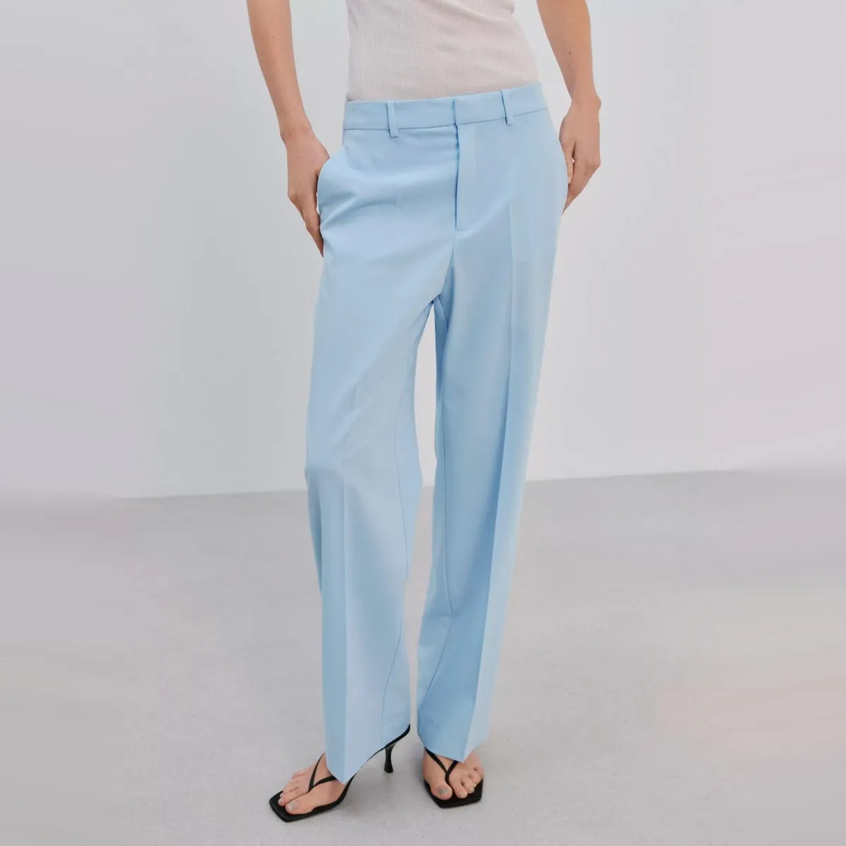 MANGO - Pantalón Recto Traje Mujer Mango