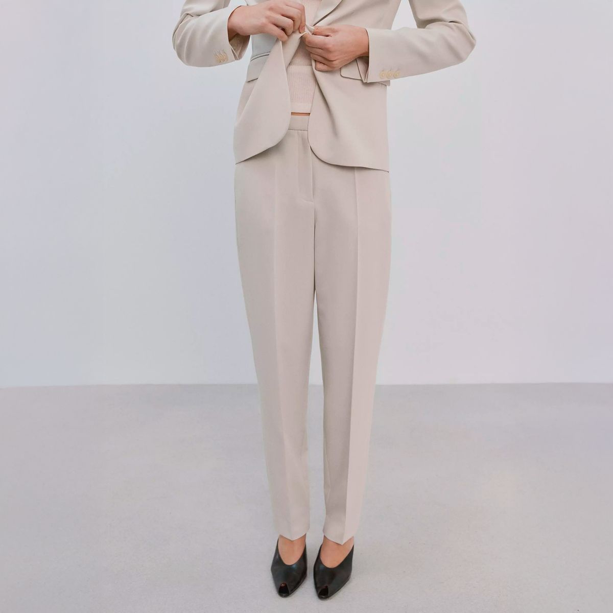 MANGO - Pantalón Recto Traje Mujer Mango