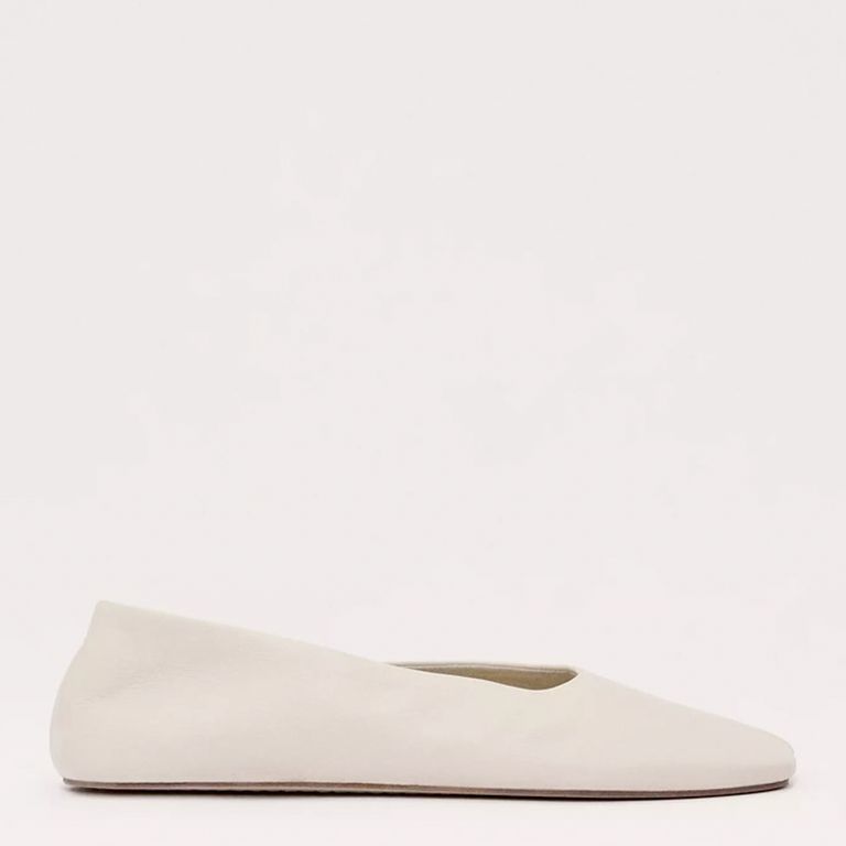 Ballerina Mujer Cuero Beige