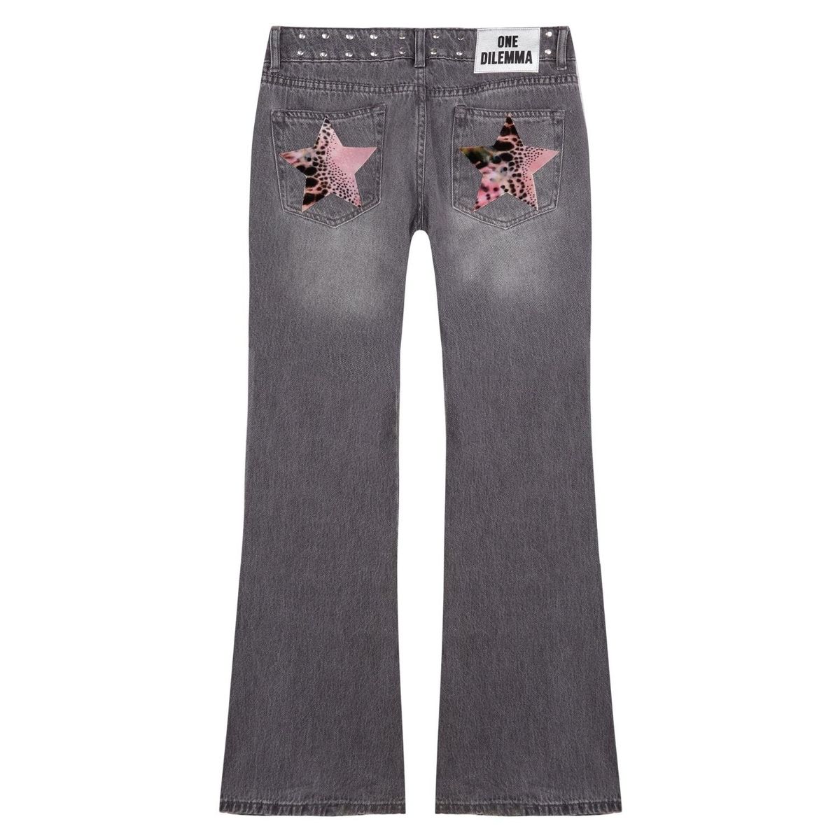 ONE DILEMMA - Jeans Print Stars Flare Low Rise Mujer One Dilemma