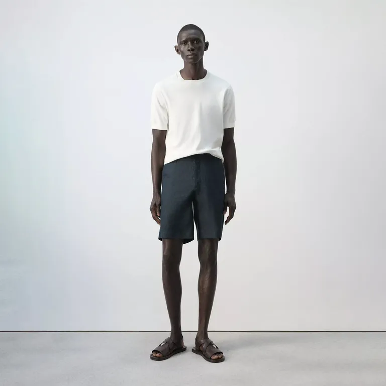 Bermudas Slim Fit 100% Lino Hombre