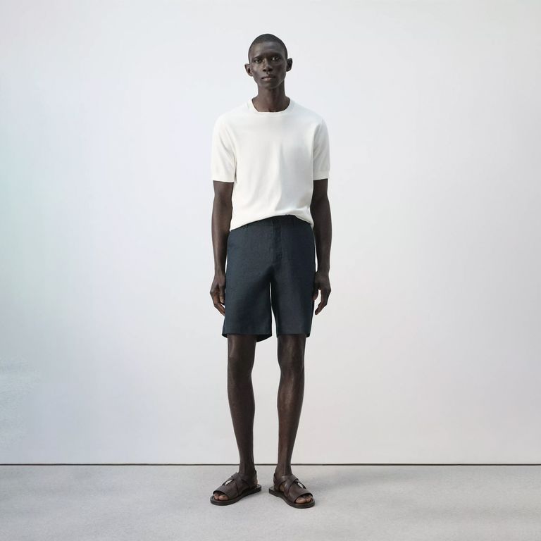 Bermudas Slim Fit 100% Lino Hombre
