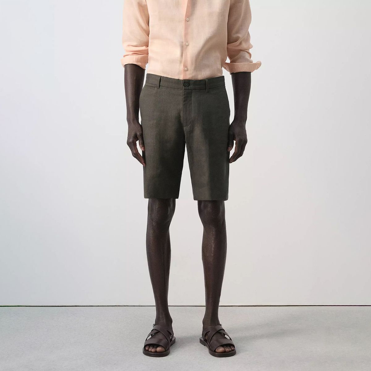 MANGO MAN - Bermudas Slim Fit 100% Lino Hombre Mango Man