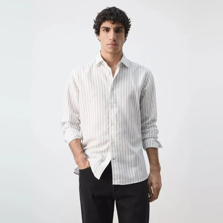 Camisa Regular Fit 100% Lyocell Rayas Hombre