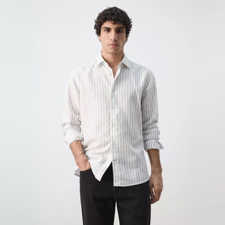 Camisa Regular Fit 100% Lyocell Rayas Hombre