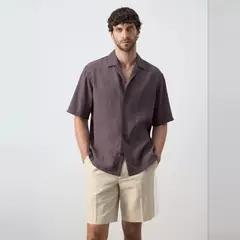 MANGO MAN - Camisa Manga Corta Flores Hombre