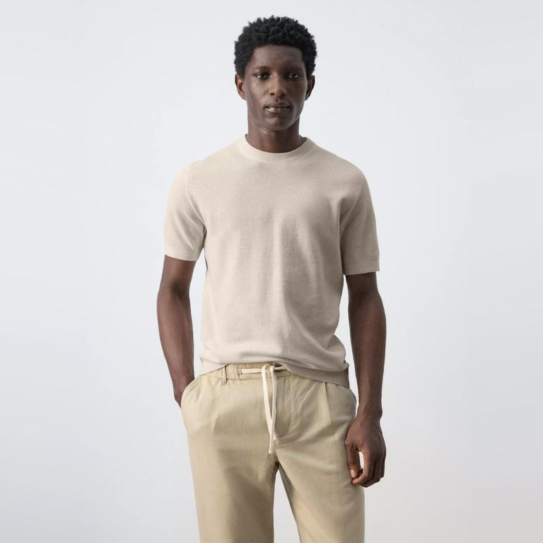 Polera Punto Fino Algodón Hombre