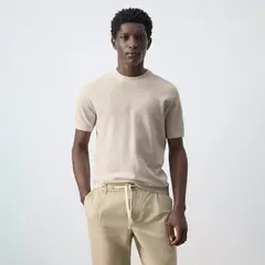 MANGO MAN - Polera Punto Fino Algodón Hombre