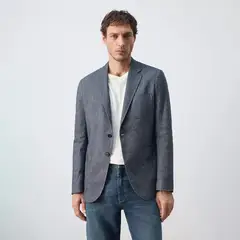 MANGO MAN - Americana Slim Fit Lino Algodón Hombre
