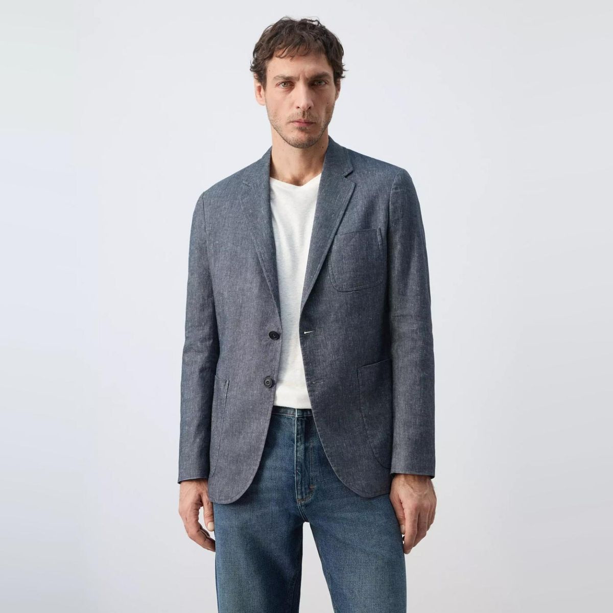 MANGO MAN - Blazer Slim Fit Lino Algodón Hombre Mango Man