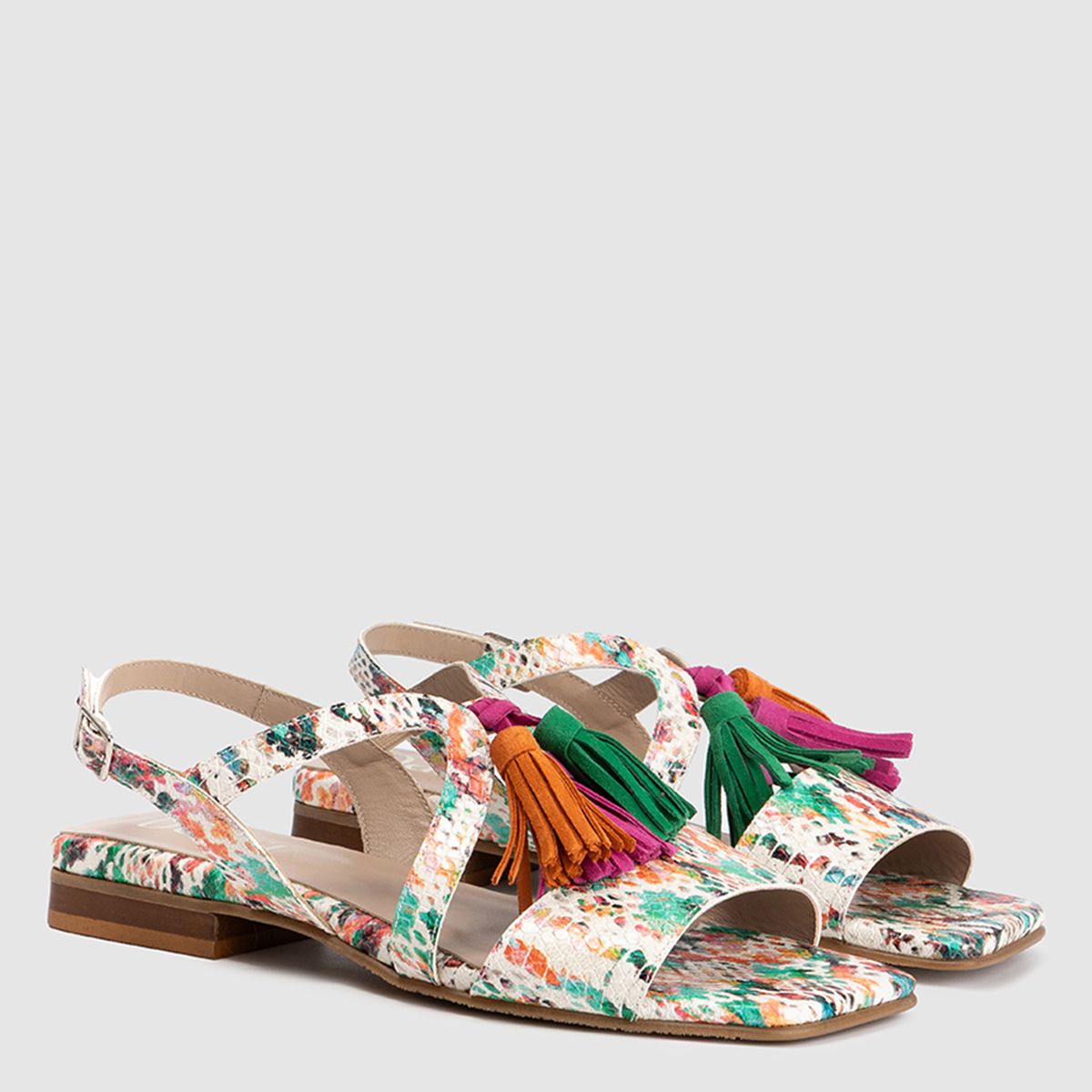 DANSI - Sandalia Mujer Cuero Multicolor Dansi
