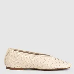 DANSI - Zapato Casual Trenzado Mujer Cuero Beige