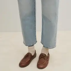 ESEOESE - Mocasín Naútico Mujer Cuero Café