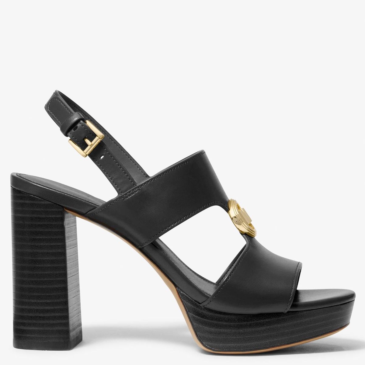 MICHAEL KORS - Sandalia Mujer Cuero Negro Michael Kors