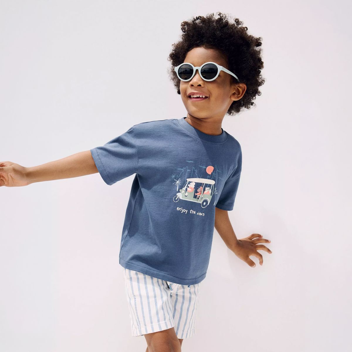 MANGO KIDS - Polera Algodón Estampada Solapa Interactiva Bebé Niño Mango Kids