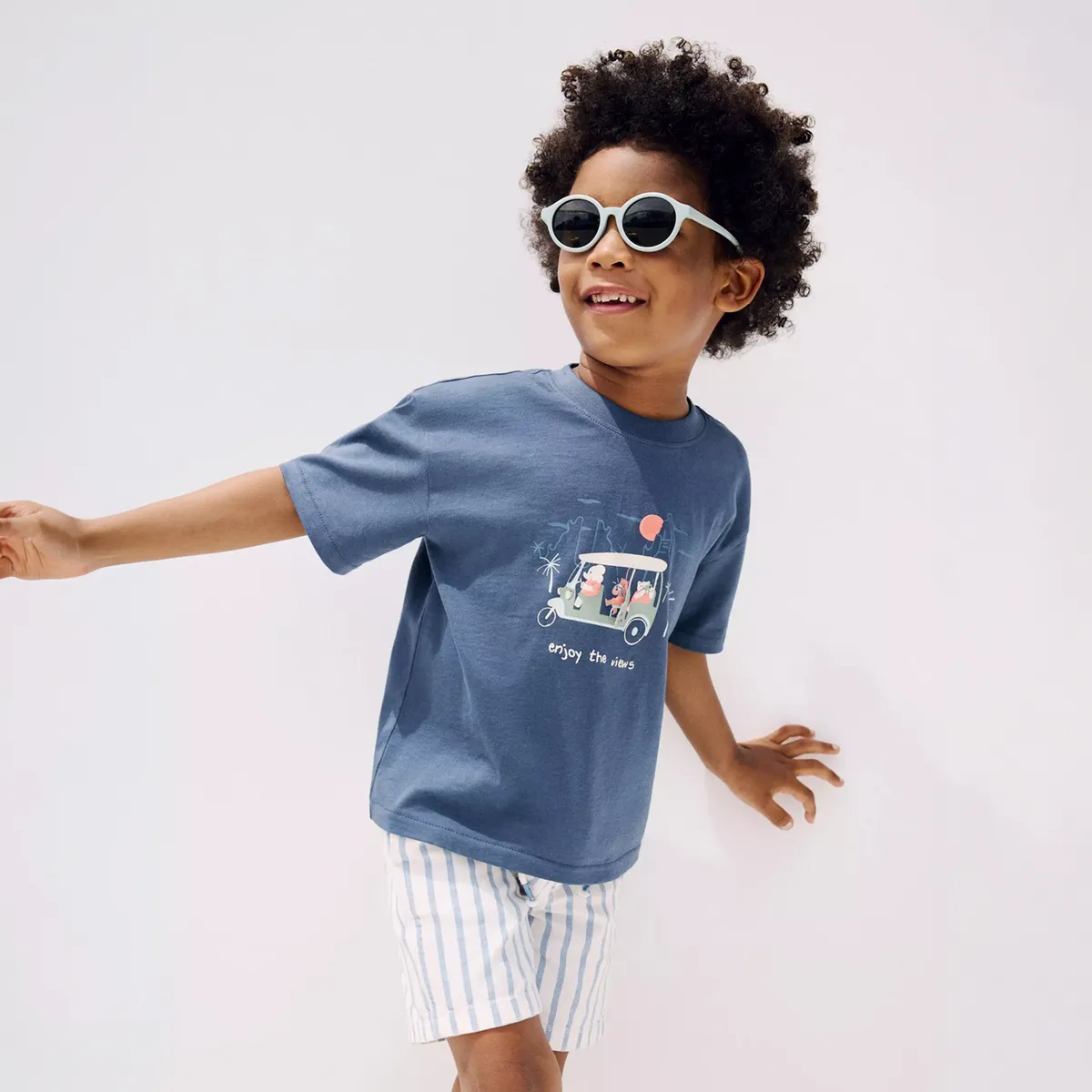 MANGO KIDS - Polera Algodón Estampada Solapa Interactiva Bebé Niño Mango Kids