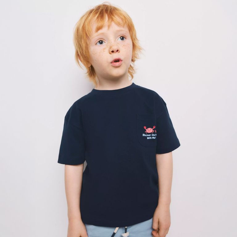 Polera Detalle Bolsillo Estampado Bebé Niño