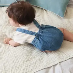 MANGO KIDS - Enterito Denim Algodón Unisex Bebé