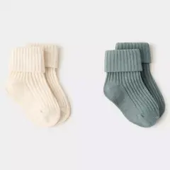 MANGO KIDS - Pack 2 Calcetines Canalé Unisex Bebé