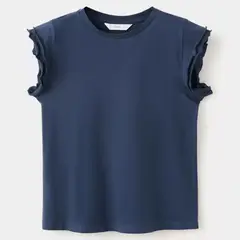 MANGO KIDS - Polera Volantes Manga Corta Niña