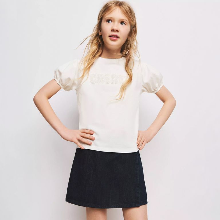 Polera Bordada Algodón Niña