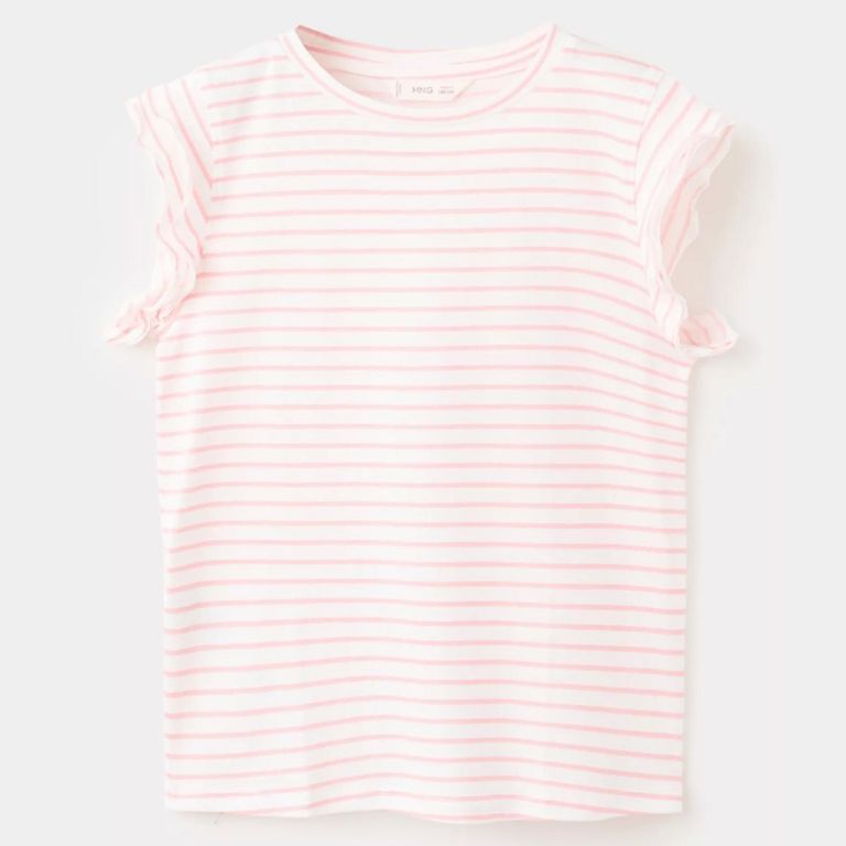 Polera Rayas Volantes Niña