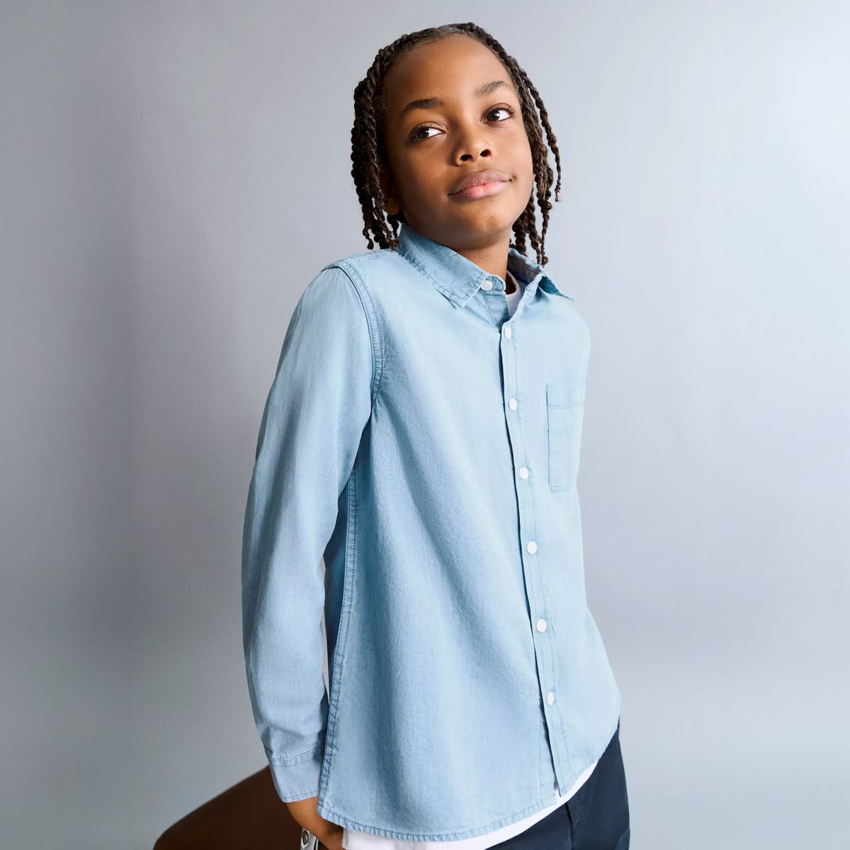 MANGO KIDS - Camisa Denim Algodón Niño Mango Kids