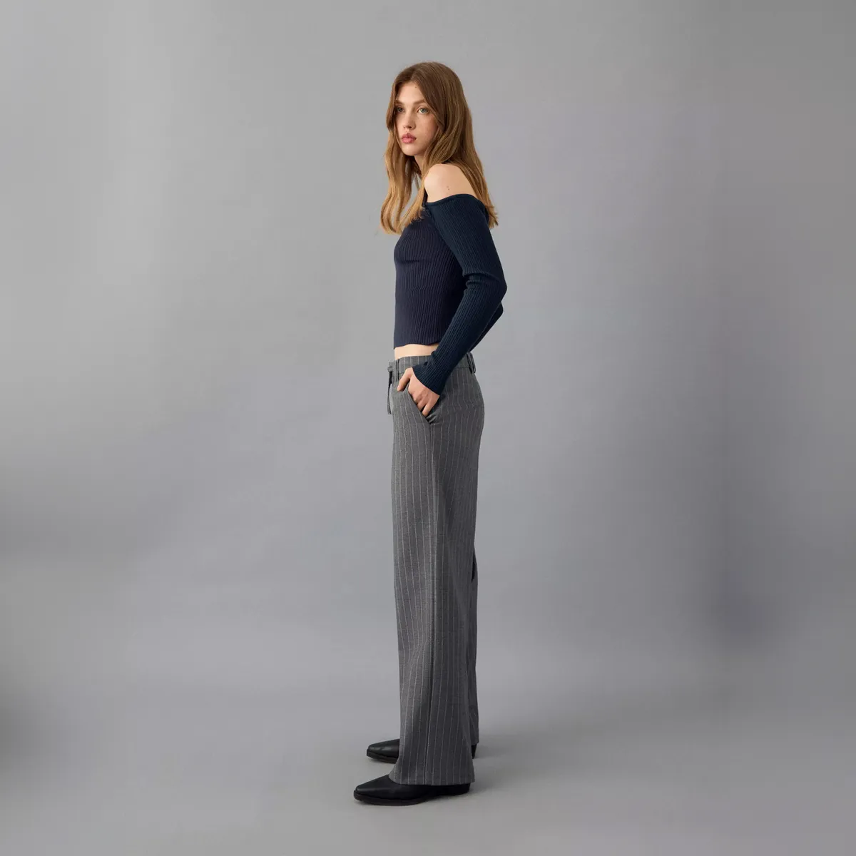 MANGO TEEN - Pantalón Traje Rayas Mujer Mango Teen