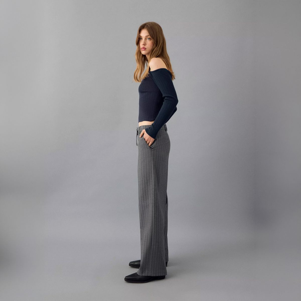 MANGO TEEN - Pantalón Traje Rayas Mujer Mango Teen