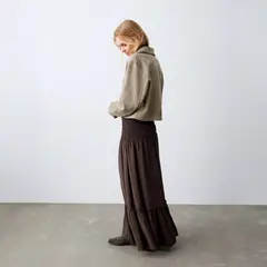 MANGO TEEN - Falda Larga Panel Fruncido Mujer